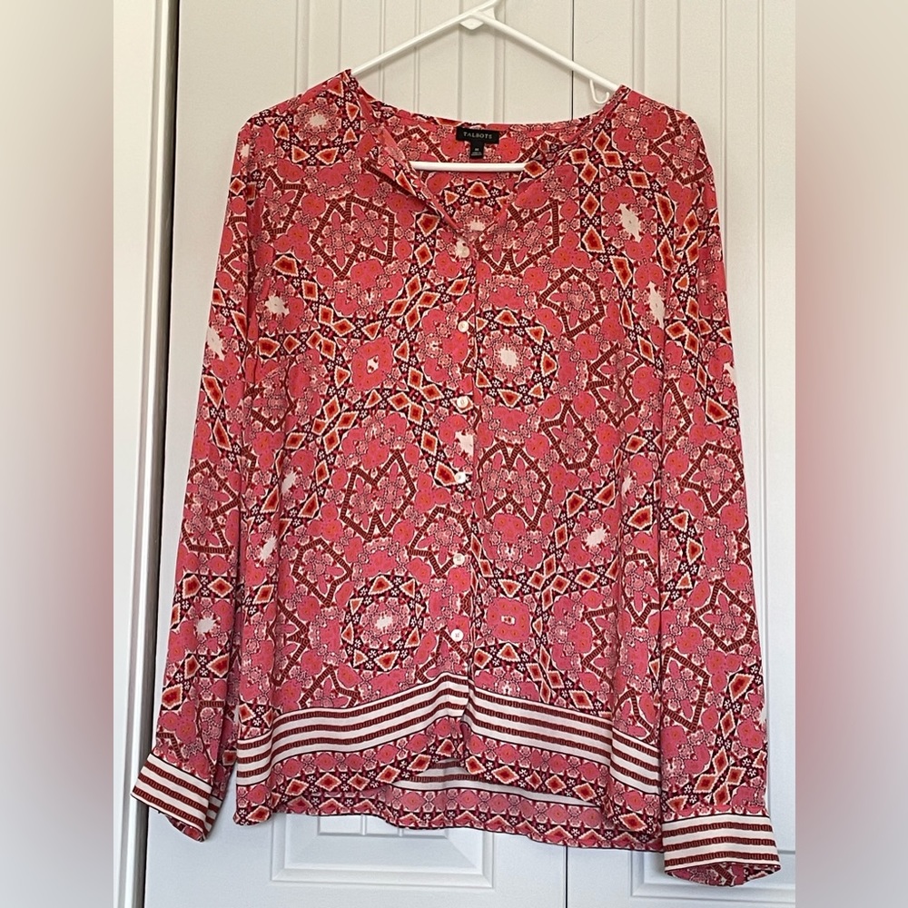 Coral Print Blouse